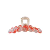 Ледяная прозрачность Красный Tubas Заколка-краб