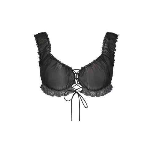 SKIMS SS24 Романтическая коллекция Lace Collection Romance Кружево CROP TOP Бюстгальтер Женский Onyx Onyx