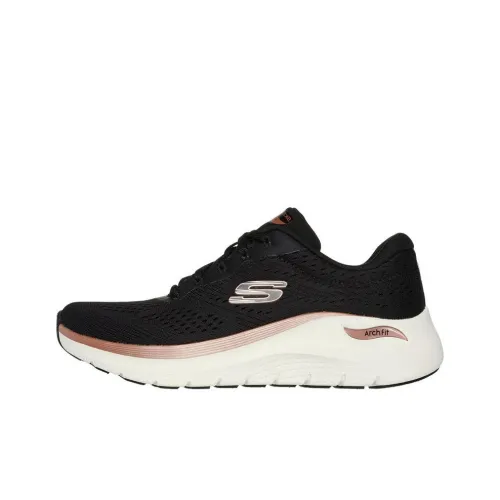Skechers ARCH FIT 2,0 Low Топ Повседневные Беговые Кроссовки Женские Черный Золото