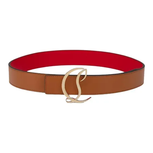 CL LUBOTING Однотонный дизайн телячья кожа кожаные ремни унисекс коричневый 3,5 см