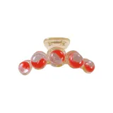 Ледяной Прозрачный Красный Средний Размер Заколка-Краб