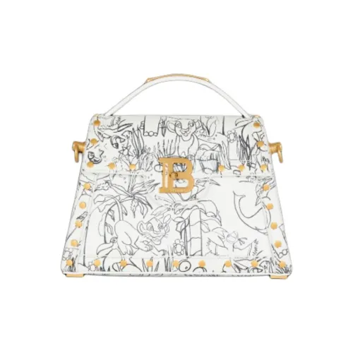 BALMAIN Disney Коллаборация Телячья кожа с рельефом Сумка через плечо Сумка через плечо Женская Белая
