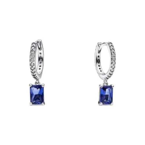 Серьги Pandora Серебряные Унисекс Синие