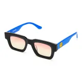 Черная резинка с синим градиентным оранжевым линзами