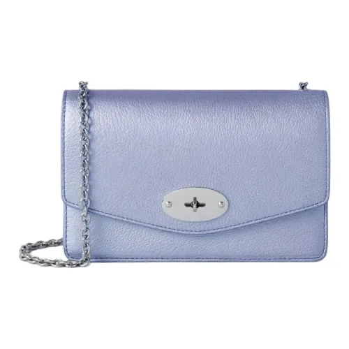 Mulberry Darley Два Тон Металлическая Козья Кожа Сумка на Плечо Маленькая Женская Светлая Сирень Фиолетовая