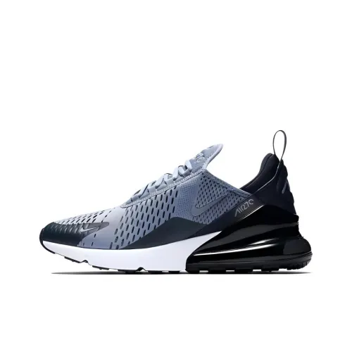 Nike Air Max 270 Устойчивый к истиранию Дышащий Низкий Топ Повседневная обувь Унисекс Серый Черный