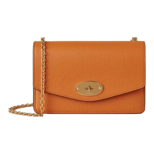 Mulberry Darley Small Grain Кожа Ручная Сумка через плечо Сумка на плечо Женская Закат Желтый