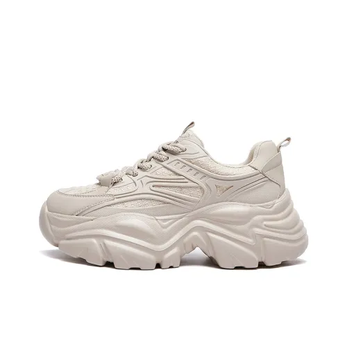 MALEMONKEY Низкий топ массивные кроссовки 6,5 см женские бежевый абрикос