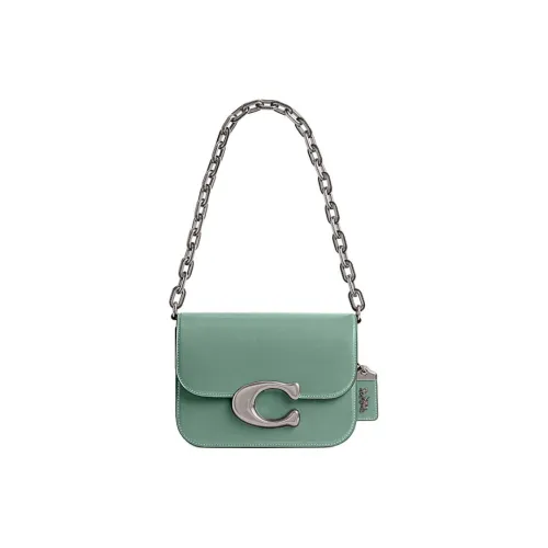 COACH IDOL Коровья кожа Сумка через плечо Сумка Маленькая Женская с камнем Аквамарин