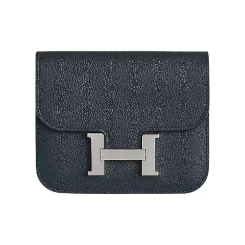 HERMES Constance Slim Evercolor Телячья кожа Бананка Клатч Кошелек Женские Новый Глубокий морской синий