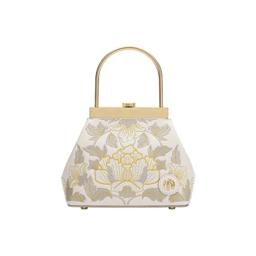 Ancient Yi Xi Коровья кожа Чонсам Ханьфу Застежка Сумка Маленькая Женская Экрю