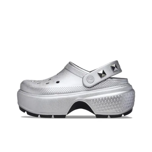 Crocs Stomp Сабо Серебряный Женские