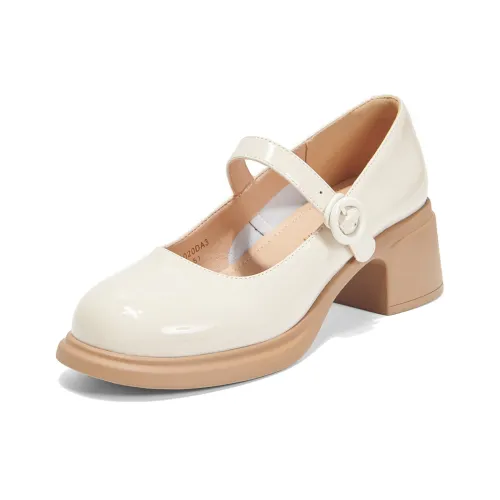 PT'SON Грубый каблук Туфли Мэри Джейн Женские