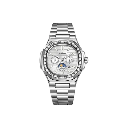 Dulunwe Автоматический Механический Механизм Стальной Ремешок Часы Мужские Черный Циферблат