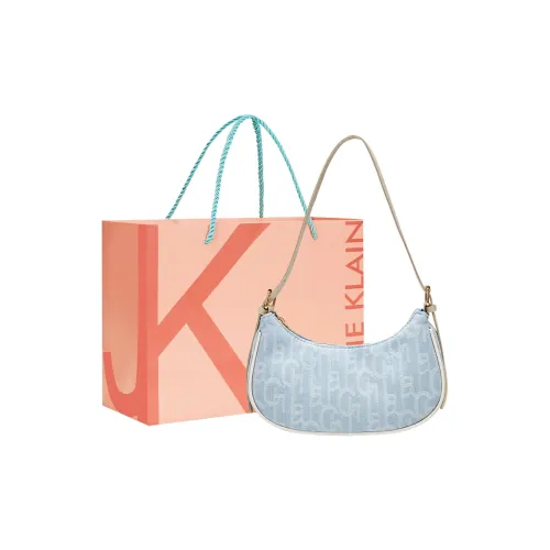 JANE KLAIN Холст Плечевая сумка Сумка-полумесяц Сумка через плечо Маленькая Женская Светло-синяя