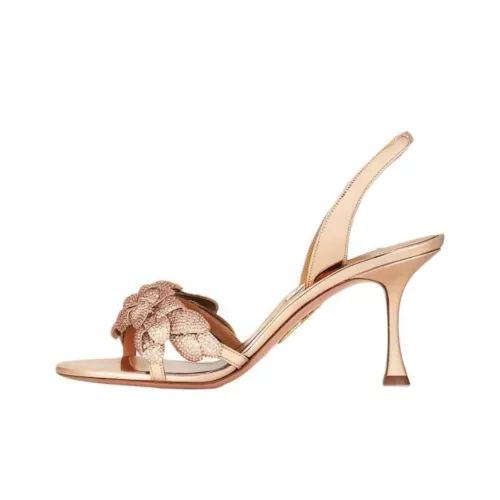 AQUAZZURA Galactic Цветочный дизайн One Ремень Сандалии 7,5 см Женские Розовое золото