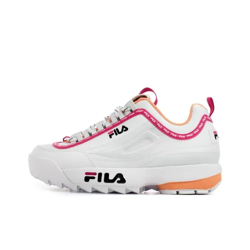 FILA Disruptor Амортизация Износостойкий Низкий Топ Беговые кроссовки Женские Белые Красные