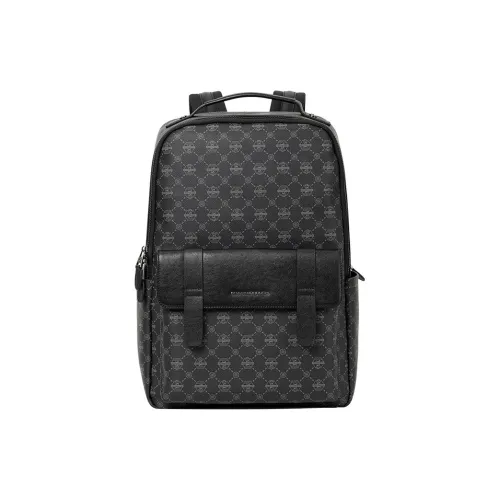 Sharkborough ПВХ с коровьей кожей большой рюкзак мужской черный