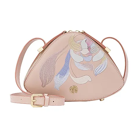 Ancient Yi Xi Коровья кожа Чонсам Сумка через плечо Маленькая Женская Персиковая Веточка Розовая