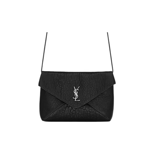 SAINT LAURENT Cassandre Sheepskin Messenger Bag Shoulder Bag Women's Black