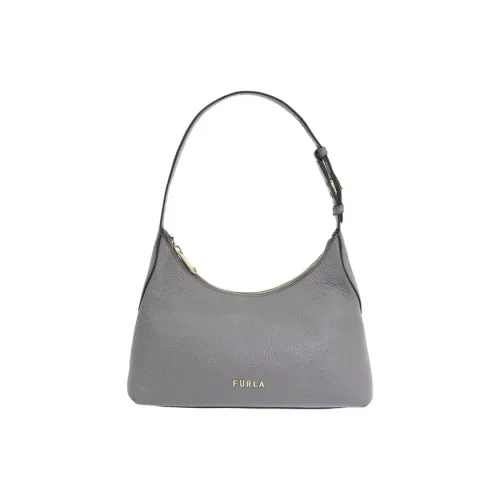 Furla Danae Кожа Хобо Сумка Один Плечо Сумка Маленькая Женская Серого Цвета