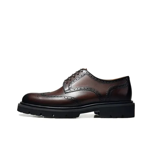 THOM WILLS BROGUE Derby Обувь для делового повседневного стиля Wear Туфли Мужские Темно-коричневые Полированные