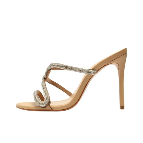 Schutz Слипоны 11cm Женские Серебряные Бежевые