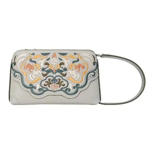 Ancient Yi Xi Коровья кожа Обхват запястья Сумка Маленькая Женская Цвет нефритовой шпильки Асфальтовый серый