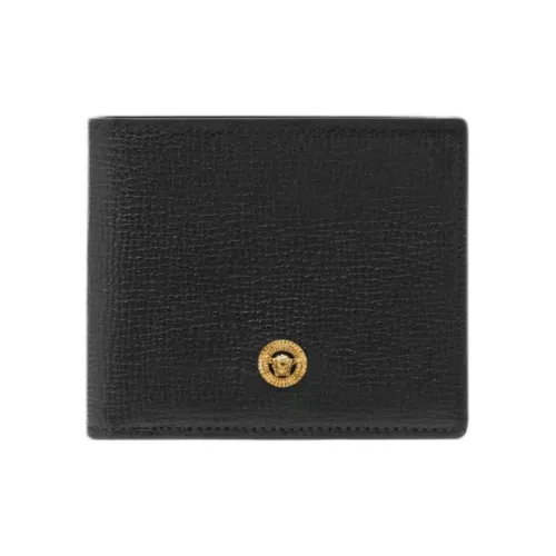 VERSACE MEDUSA BIGGIE серия Козья кожа с Телячья кожа Кошелек Мужской Черный