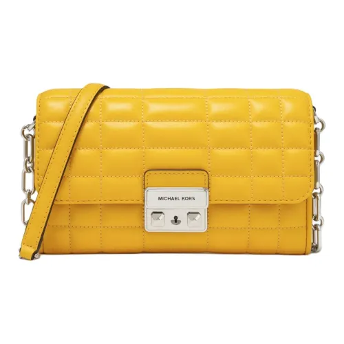 MICHAEL KORS Овчина с коровьей кожей Спилок Сумка через плечо Большая Женская Желтая