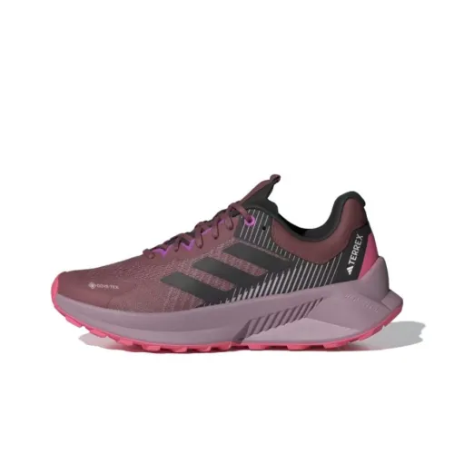 adidas Terrex Soulstride Flow Slip Resistant Abrasion Resistant Низкие Кроссовки для Беговых Пути Женские Серый Фиолетовый