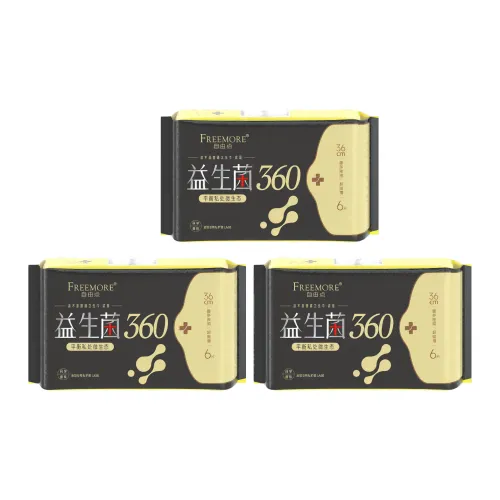 FREEMORE Пробиотики Гигиенические прокладки Extended Night Use 360 мм Экстра Тонкие 6 Штук Набор с Soft Cotton