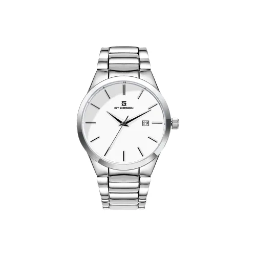 GT DESIGN Кварцевый механизм ремешок из нержавеющей стали черный циферблат мужские часы