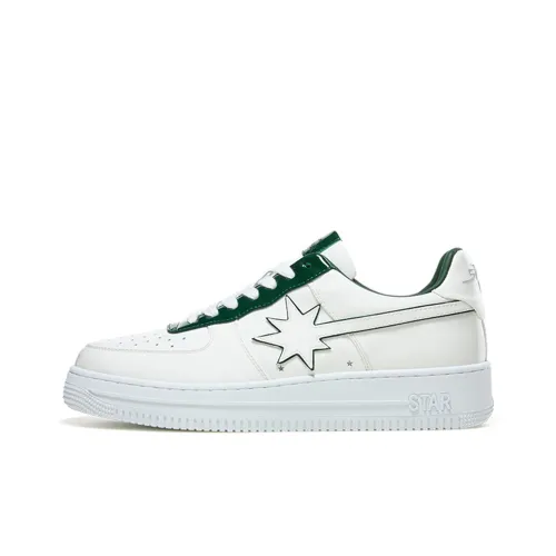 Starwalk Soldier Slip-resistant Abrasion-resistant Breathable Low-Top Skateboard Shoes Unisex White Green Starwalk Soldier Противоскользящие Износостойкие Дышащие Низкие Кроссовки для Скейтбординга Унисекс Белый Зеленый
