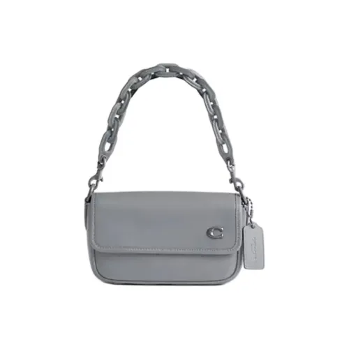 COACH Charter Дубленая кожа Перчатка Портативная Сумка через плечо Сумка на плечо Маленькая Мужская Синие Серые