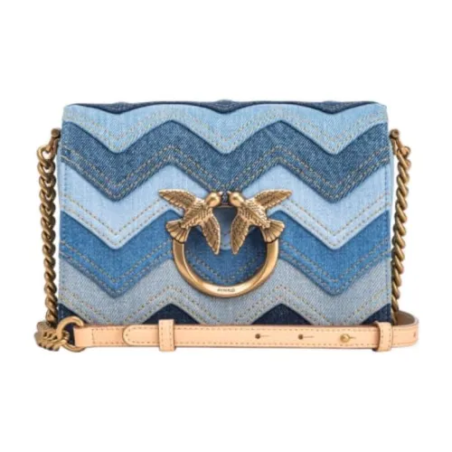 PINKO Деним Сумка через плечо Мини Женская Светло-синяя и Многоцветная