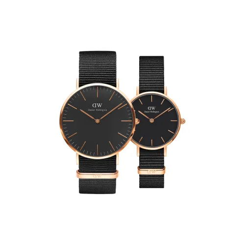 Daniel Wellington Watch Кварцевый механизм 40 мм и 28 мм Черный циферблат Унисекс