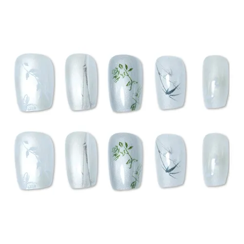 MAXFINE Ленты для ногтей False Nail Короткие Серебряный Градиентный Стиль Instagram 19mm