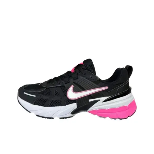 Nike V2K Run Шокабойеры Противоскользящие Устойчивые к истиранию Низкий Топ Беговые кроссовки Мужские Черный Белый Розовый