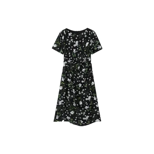 H YXIANG Короткое платье с короткими рукавами для женщин Amidst The Flowers