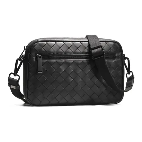 CMLZIUA Сумка через плечо из натуральной коровьей кожи унисекс черная синяя