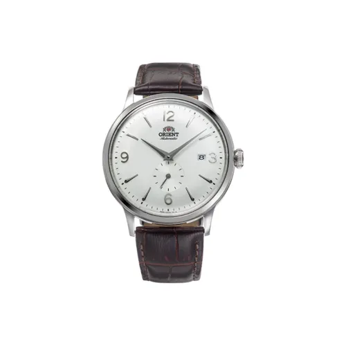 ORIENT Автоматический Ручной Механизм Кожаный Ремешок Часы 40,5 мм Мужские Часы Белый Циферблат