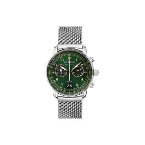 ZEPPELIN Piaget Collection Кварцевый механизм Мужские часы Часы 40 мм Зеленый циферблат Стальной ремешок