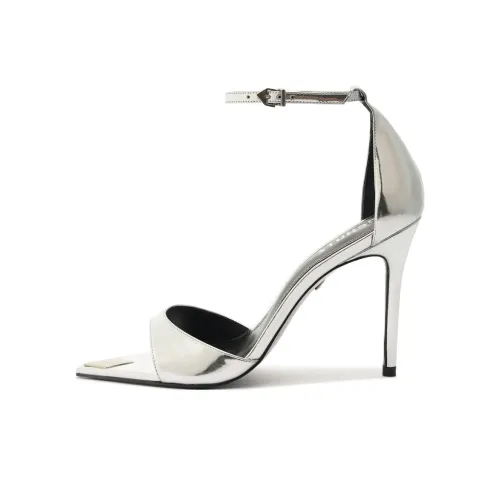 Schutz Pamela one Ремень Сандалии 10 см Женские Серебряные