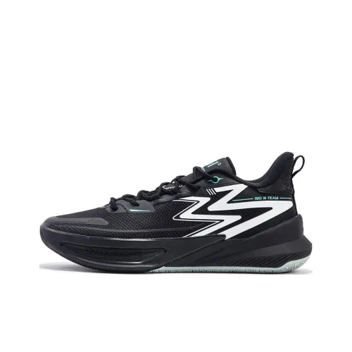 361° Big3 Team Big3 Team 2 Устойчивые к истиранию Низкие Баскетбольные кроссовки Мужские Черный Белый Зеленый