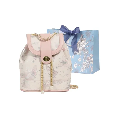 REDOO ПУ (полиуретан) Carry Рюкзак Женские Розовый Серебристый Черный