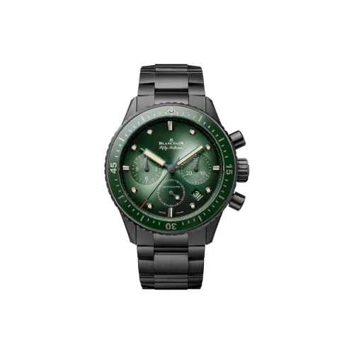 BLANCPAIN FIFTY FATHOMS Автоматический Механический Механизм Унисекс Часы 43,6 мм Зеленый Циферблат Керамические Оправа Керамический Ремешок