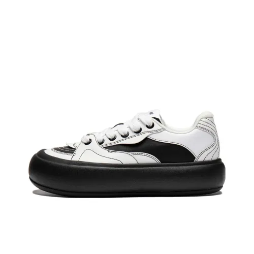 LINING Puff Platform Скейтборд Кроссовки Низкие Белые Черные Женские