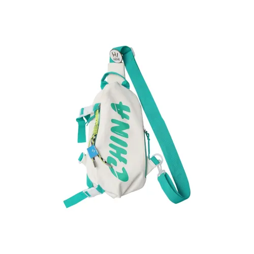 BESSIO Nylon Sling Bag Standard Unisex Black White Gray Green BESSIO Нейлоновая сумка через плечо Стандартная Унисекс Черный Белый Серый Зеленый