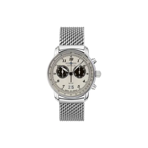 ZEPPELIN Piaget Collection Кварцевый механизм Мужские часы Часы 40 Белый циферблат Стальной ремешок